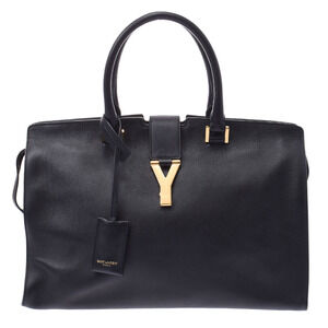 SAINT LAURENT Cabas Black Calfskin Handbag